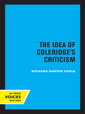 cover image of The Idea of Coleridge's Criticism